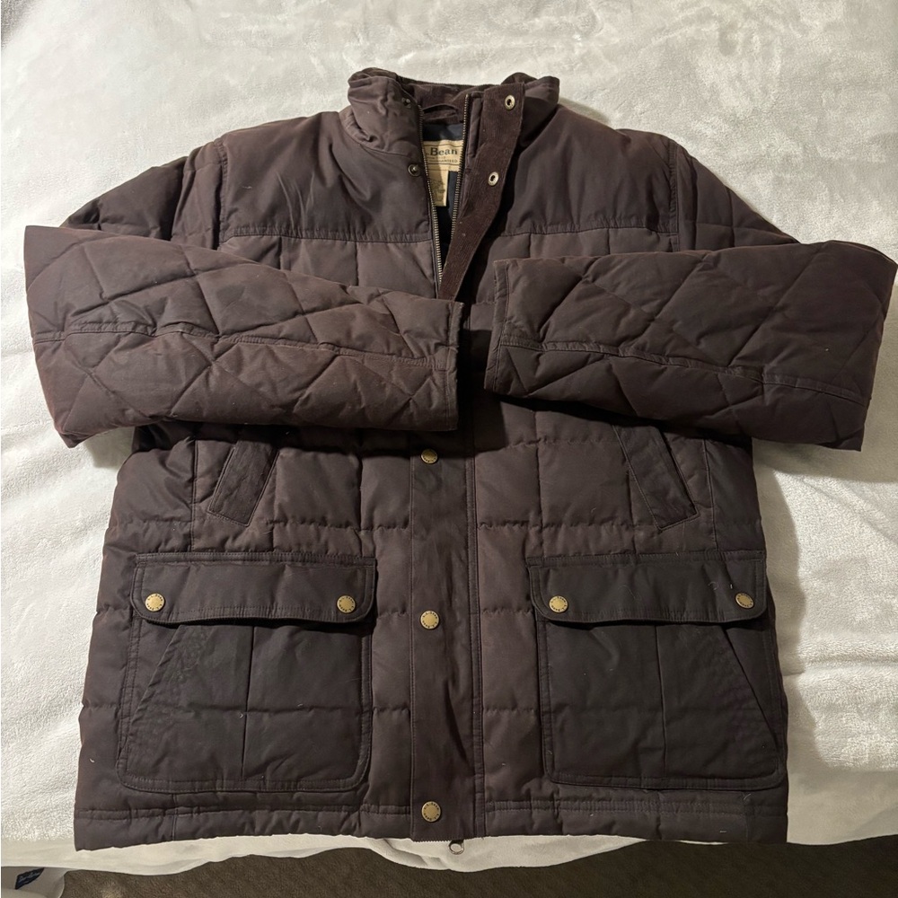 LL Bean Mens Upcountry Waxed Jacket - Brown